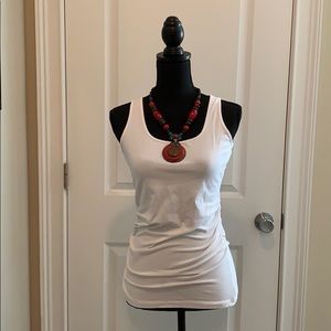 White Tank with Rouched Sides